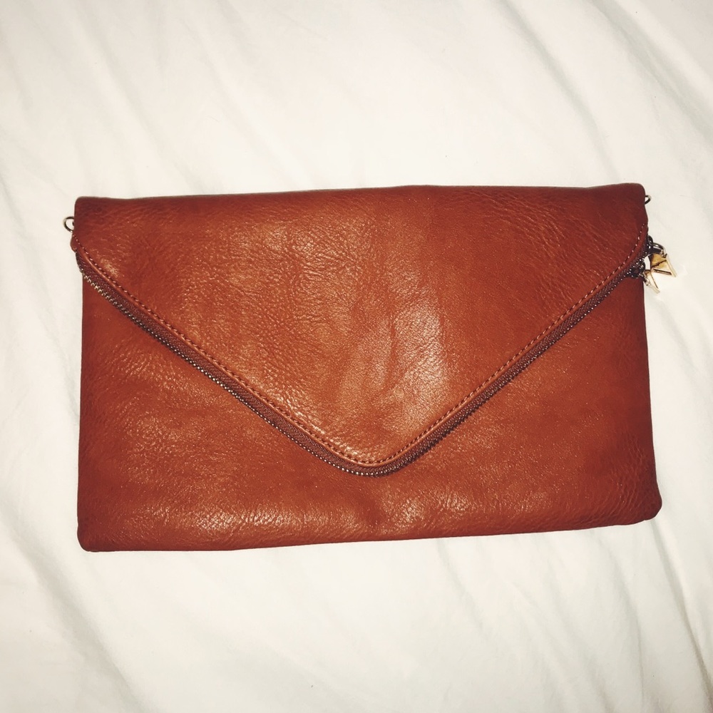 Brown Leather Clutch